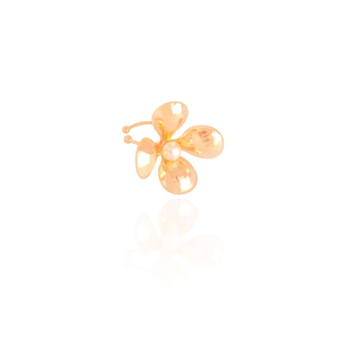 Piercing Flor Pérola Banhado a Ouro 18K