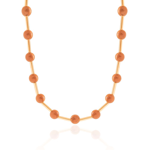Choker Canutilhos Bolas Marrons Banhado a Ouro 18K