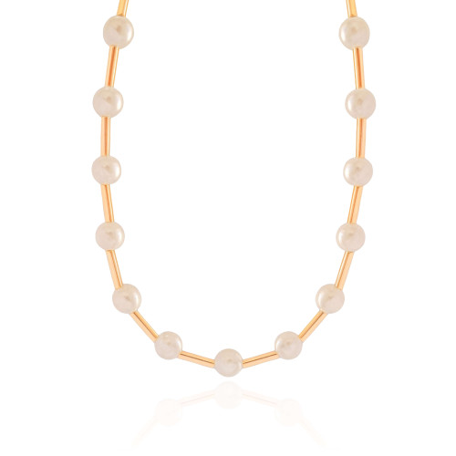 Choker Canutilhos Pérolas Banhado a Ouro 18K