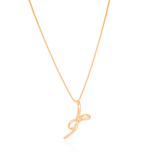 Gargantilha Veneziana Laço Liso Banhado a Ouro 18K - 45 cm