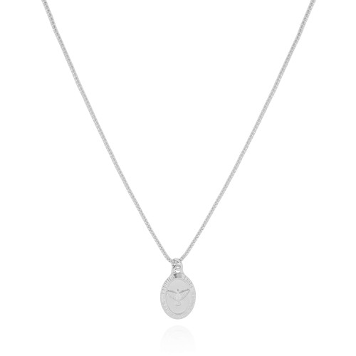 Gargantilha Veneziana Pomba da Paz Ródio Branco - 40 cm