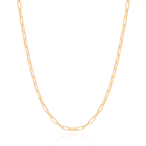 Gargantilha Elos Lisos 3 mm Banhado a Ouro 18K - 45 cm