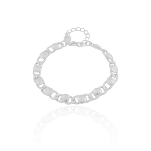 Pulseira Grumet Redondos Lisos Ródio Branco