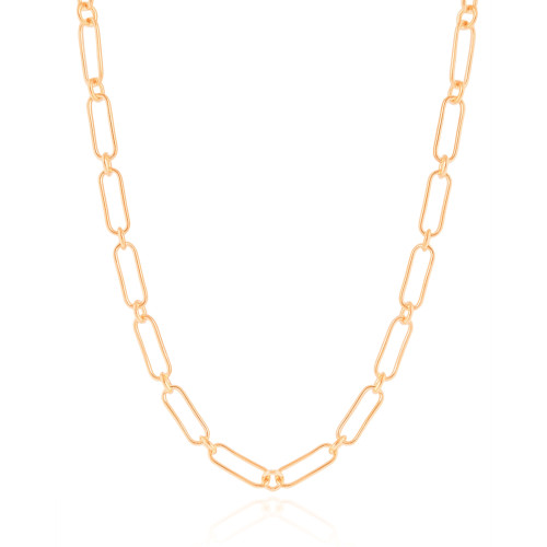 Gargantilha Elos Ovais 5 mm Banhado a Ouro 18K - 45 cm