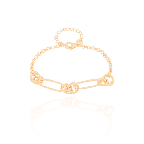Pulseira Elos Entrelaçados Banhado a Ouro 18K
