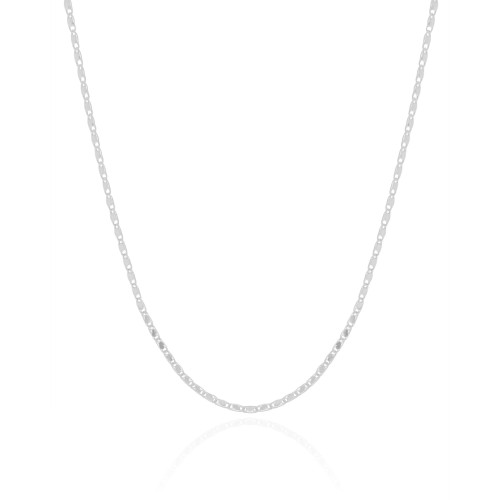 Choker Piastrine 1 mm Ródio Branco