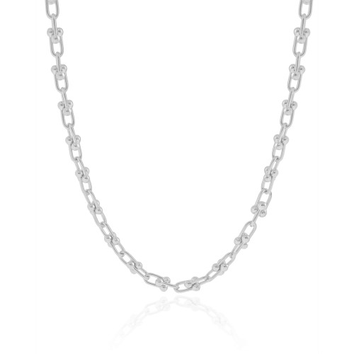 Choker Elos em U 5 mm Ródio Branco