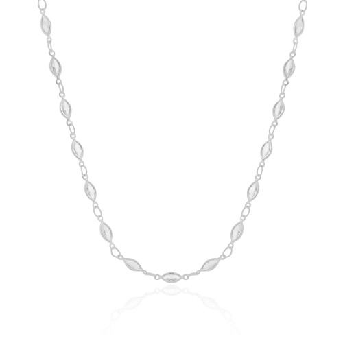 Choker Navetes Cristal Ródio Branco