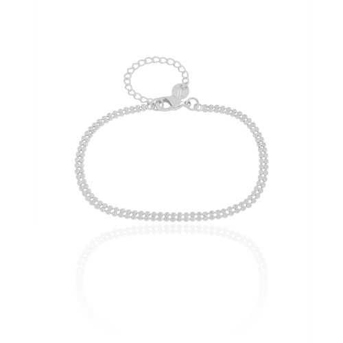 Pulseira Plaquinhas Duplas Ródio Branco