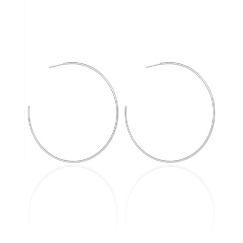 Brinco Argola Fio 6.0 cm Ródio Branco