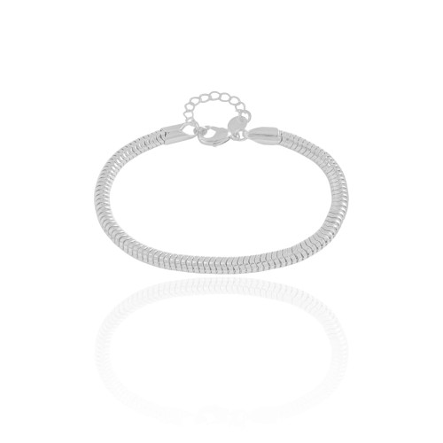 Pulseira Rabo de Rato 4 mm Ródio Branco
