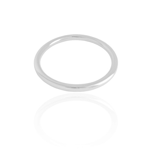 Bracelete Redondo Tubo Liso Fechado Ródio Branco