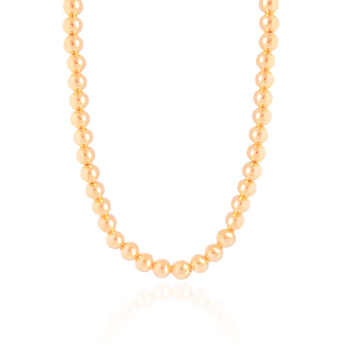 Choker Bolas Lisas 6 mm Banhado a Ouro 18K