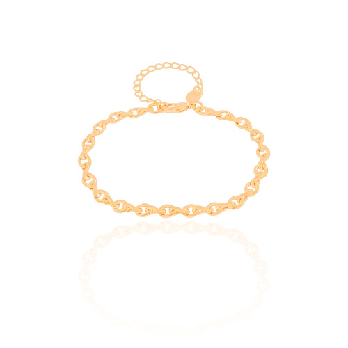 Pulseira Elos Torcidos 4 mm Banhado a Ouro 18K