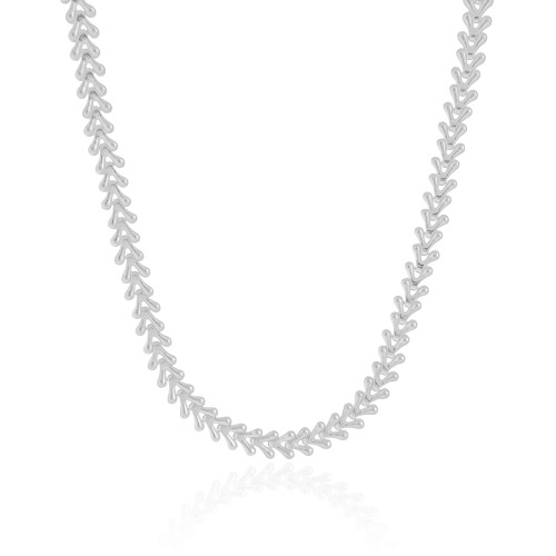 Choker Escamas 6 mm Ródio Branco