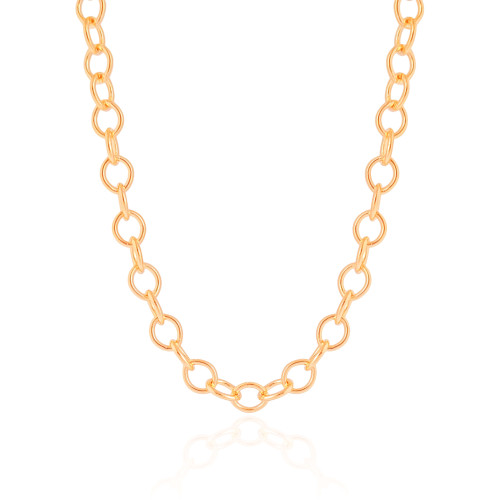 Choker Elos Ovais 6 mm Banhado a Ouro 18K