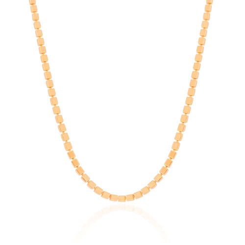 Choker Malha Quadrada 3 mm Banhado a Ouro 18K
