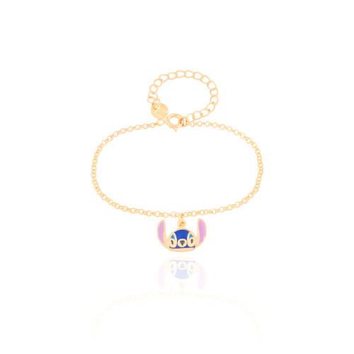 Pulseira Infantil Elos Stitch 1.0 cm Banhado a Ouro 18K