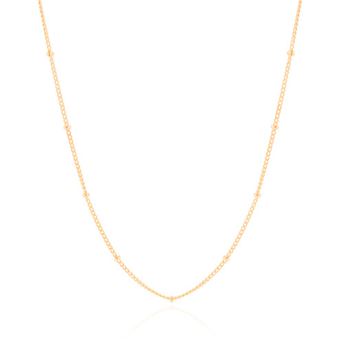 Gargantilha Infantil Grumet Bolinhas 2 mm Banhado a Ouro 18K - 32 cm