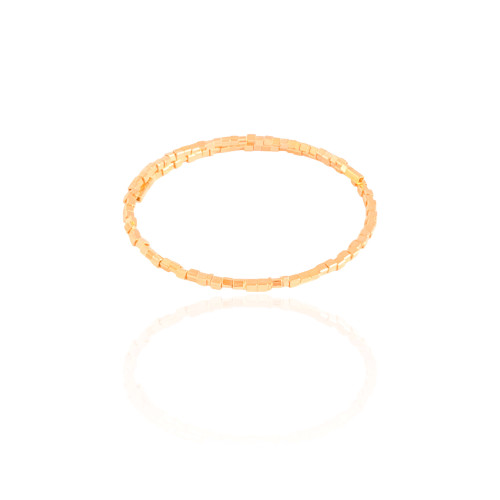 Bracelete Mola Quadrados 2 mm Banhado a Ouro 18K