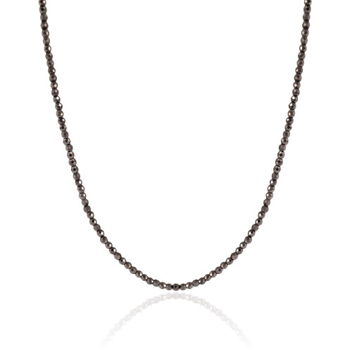 Choker Hematita Grafite 2 mm Ródio Negro