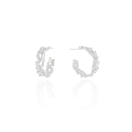 Brinco Argola Borboletas 2.1 cm Ródio Branco