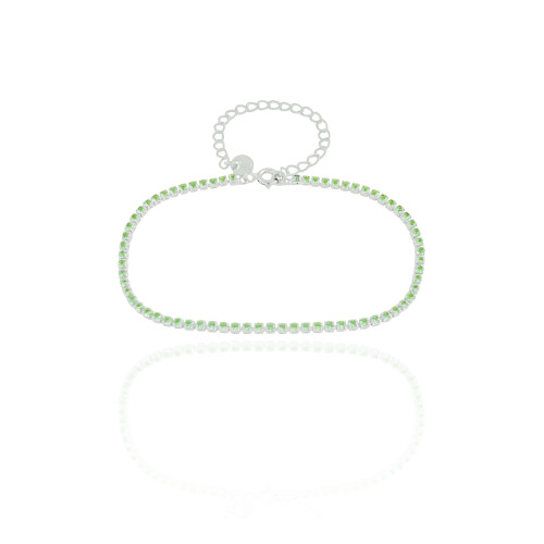 Pulseira Riviera Turmalina 2 mm Ródio Branco