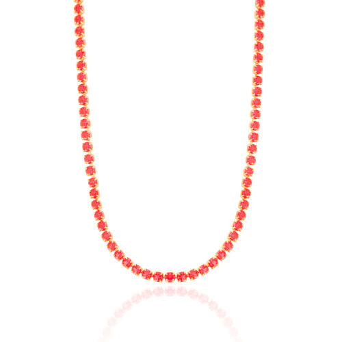 Choker Riviera Fuchsia 3 mm Banhado a Ouro 18K