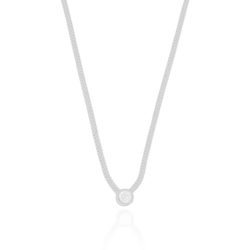 Choker Veneziana Dupla Ponto de Luz Cristal 7 mm Ródio Branco
