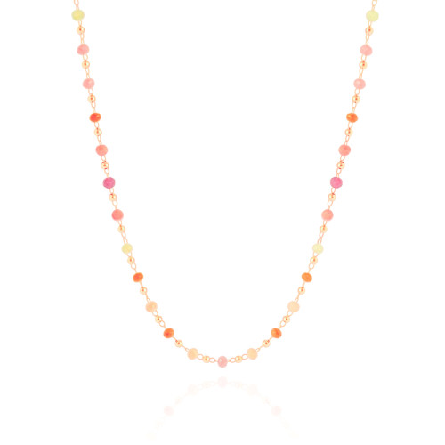Choker Cristais Coloridos Bolinhas Banhado a Ouro 18K
