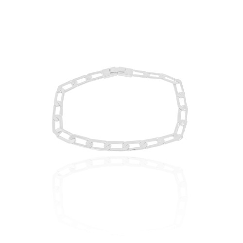 Pulseira Masculina Grumet 6 mm Ródio Branco