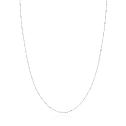 Gargantilha Masculina Torcida 1 mm Ródio Branco - 60 cm