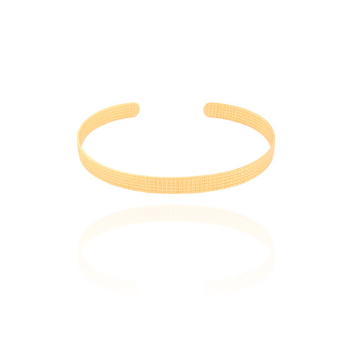 Bracelete Texturizado 5 mm Banhado a Ouro 18K