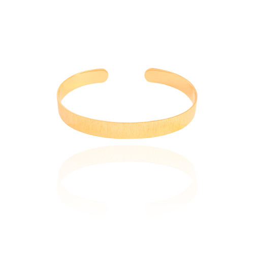 Bracelete Riscado Texturizado 7 mm Banhado a Ouro 18K