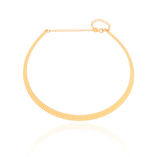 Aro Texturizado 5 mm Banhado a Ouro 18K