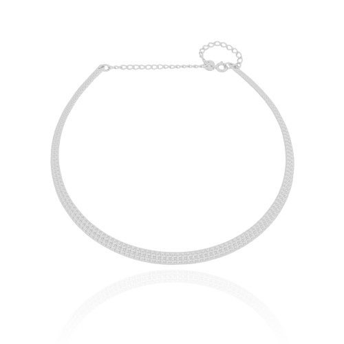 Aro Texturizado 5 mm Ródio Branco