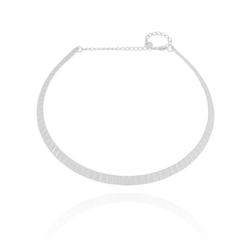 Aro Esteira Texturizada 5 mm Ródio Branco