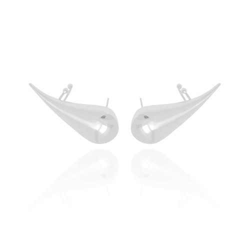 Ear Cuff Gota Lisa Ródio Branco