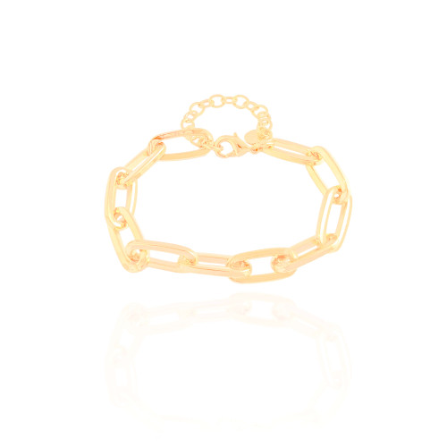 Pulseira Elos Ovais 8 mm Banhado a Ouro 18K