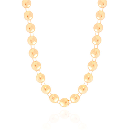 Choker Bolas Achatadas Lisas Banhado a Ouro 18K