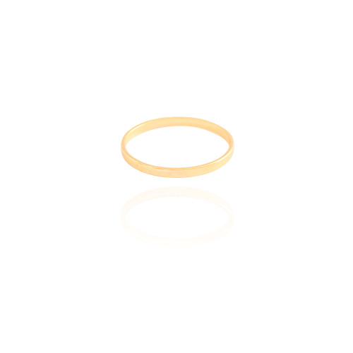 Anel Flat Liso Tamanho 24 Banhado a Ouro 18K