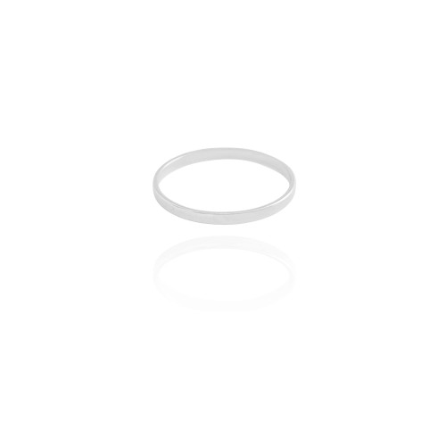 Anel Flat Liso Tamanho 24 Ródio Branco