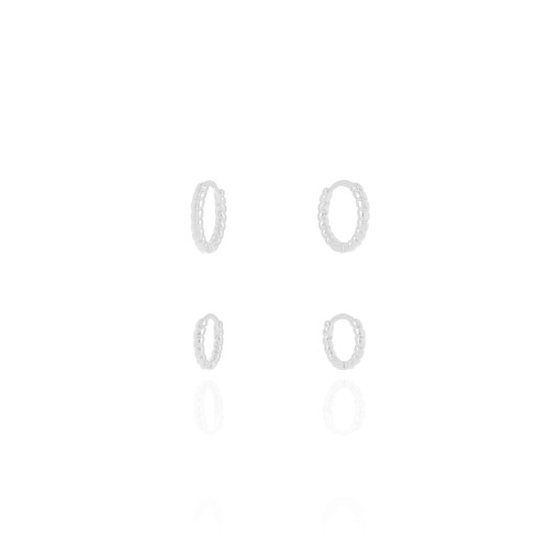 Dupla de Argolas Torcidas Ródio Branco