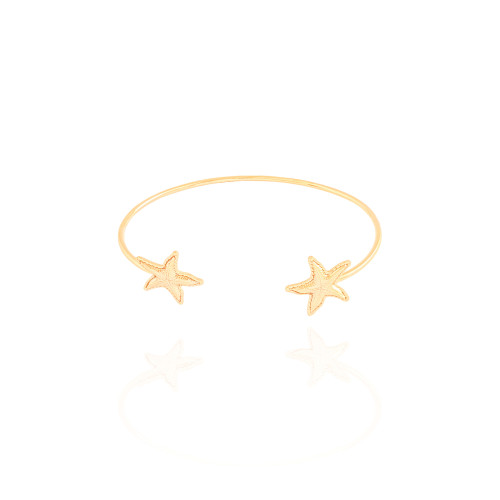 Bracelete Estrelas Texturizadas Banhado a Ouro 18K