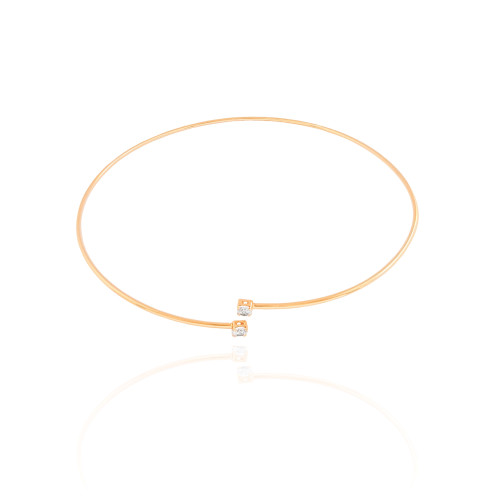 Aro Pontos de Luz Cristal Banhado a Ouro 18K