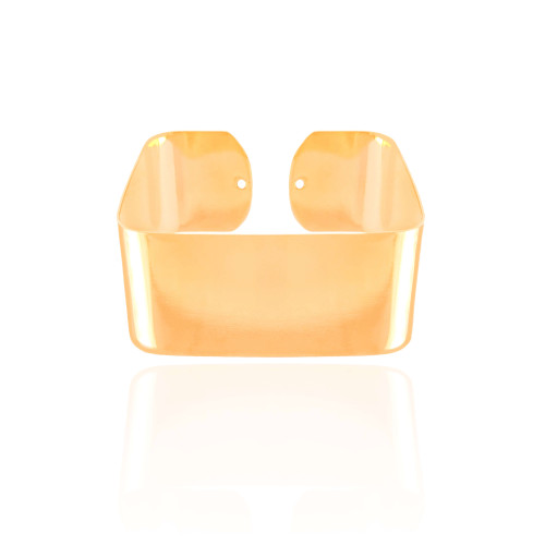 Bracelete Quadrado Liso 2.3 cm Banhado a Ouro 18K