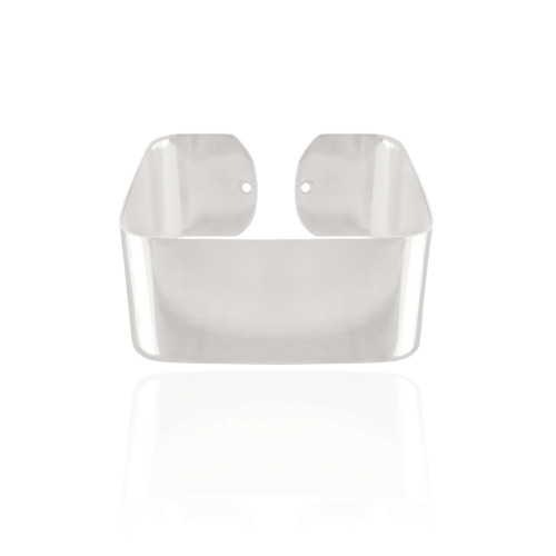 Bracelete Quadrado Liso 2.3 cm Ródio Branco