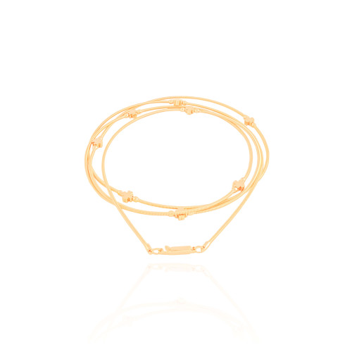 Pulseira Corda de Violão Trevos Banhado a Ouro 18K