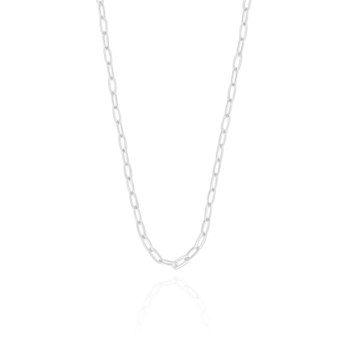 Choker Elos Ovais 3 mm Ródio Branco