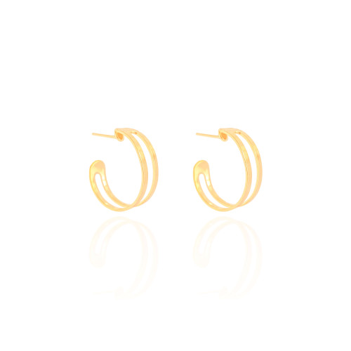 Brinco Argola Vazada Lisa 2.0 cm Banhado a Ouro 18K